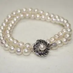 あこや真珠 パールブレスレット 9.0mm SILVER クラスプ 20cm - メルカリ