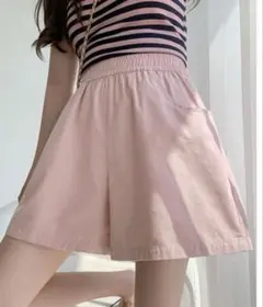 【未使用】ワイドショートパンツ レディース 短パン　ピンク