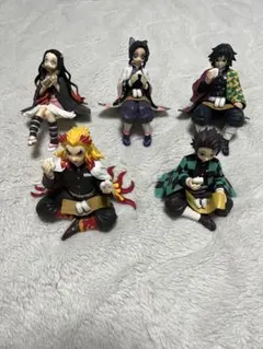 鬼滅の刃ちょこのせフィギュア 冨岡義勇 傷あり 胡蝶しのぶ 汚れあり 中古品