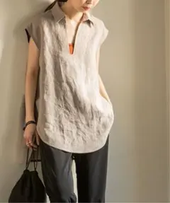 【未使用品】NOBLE ドンゴロススキッパーシャツブラウス ベージュ