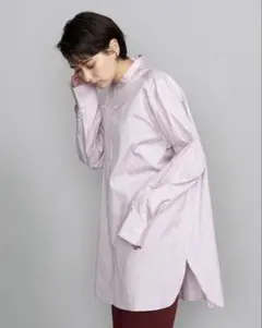 BEAUTY&YOUTH コットンストライプバンドカラーシャツ