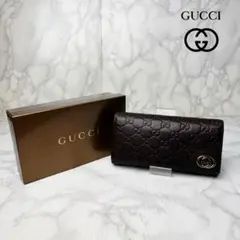 011 極美品 GUCCI 長財布 シマ 二つ折り財布 L字 DB up9