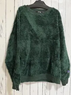 シャギークルーネックスウェット/ＸＬ/ポリエステル/GRN/無地/