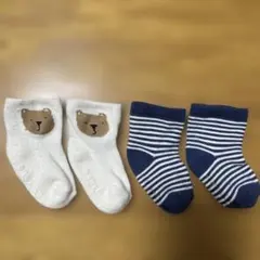 babyGap ベビー靴下 2足セット くま ボーダー