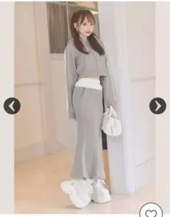 ミシェルマカロン フリルラインロングスカートセットアップ