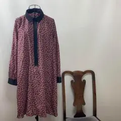 E 2367【総柄ミニワンピース】チュニック　スクエア柄　大人目可愛い　M