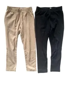 キッズレギンス 2色セット ベージュ 黒