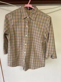 BURBERRY GOLF チェック柄 五分袖シャツ M
