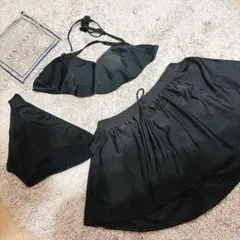 SEA DRESS フリルビキニ 3点セット ブラックのサムネイル