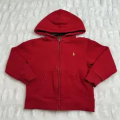 POLO ラルフローレン　ジップパーカー（赤）　４歳前後