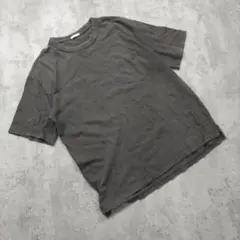 GU 半袖Tシャツ 無地 シンプル ビッグサイズ グレー系 (L)