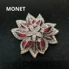 MONET モネ　ブローチ　ラインストーン　花