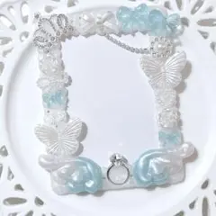 トレカケース ホイップデコ 推し 水色 青 ブルー パール 羽 天使 No.72