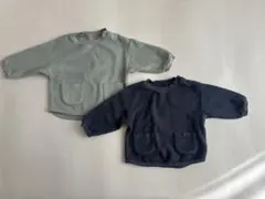 ユニクロ フリース素材 ポケット付きトップス 2色セット 双子 80 秋冬
