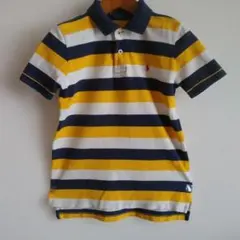 ポロラルフローレンストライプ ポロシャツ（イエロー、ネイビー）130
