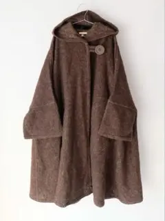 vintage 古着 ダークブラウン ヘリンボーン ウール オーバーコート 外套