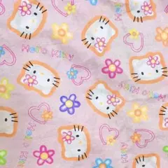 177×145 ハローキティ カオハナ ピンク ハート 生地 はぎれ カーテン