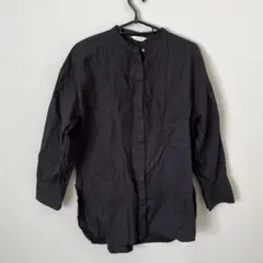 スタディオクリップ ブラウス　シャツ　ブラック　コットン　フルオープン