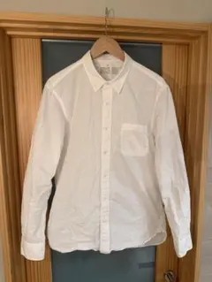 美品　無印　洗いざらしブロードシャツ　XL メンズ　紳士　無印良品　白シャツ