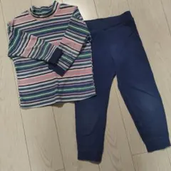 ユニクロ　キッズ　ボーダー　フリースパジャマ　Sサイズ✩