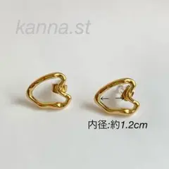 ハートピアス　ステンレス　アレルギー対応　レディース　ピアス　ゴールド　ハート