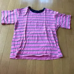 値下げ！！　ミックスエックスミックス　ボーダーTシャツ　半袖Tシャツ　ピンクのサムネイル