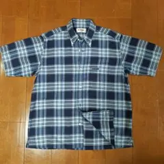 McGREGOR　半袖ボタンダウンシャツ　ネイビーチェック柄　M