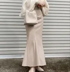 【GRL】ハイウエストマーメイドツイルスカート[rut596] Lサイズ　薄紫