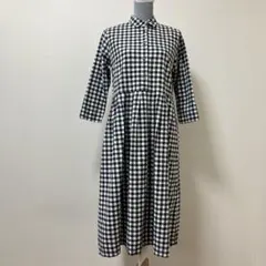 サニークラウズ　bonpon511　麻　綿　ロングワンピース ギンガム　　夏