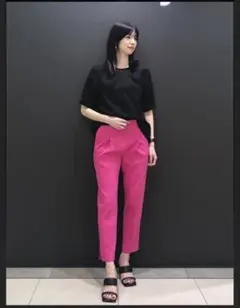 セオリーリュクス　CRISP LINEN CALLY ブラウス　リネン　黒　38のサムネイル