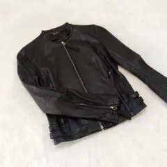 MOUSSY 黒 レザージャケット ライダース本革　ラムレザーのサムネイル