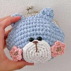 【春限定】ふわもこくまのがま口 サクラ付き 小銭入れ プチギフト 入学 新生活