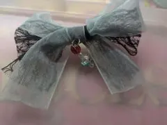 リボン型ヘアクリップ 2個セット