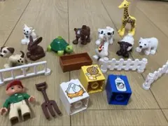 【正規品】レゴ デュプロ 動物 人形まとめ売り｜どうぶつ・柵・小物セット 美品