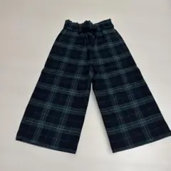 美品　GU チェック　ワイドパンツ 110cm