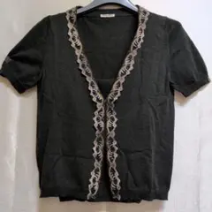 ✿miumiu ニットカーディガン＆タンクトップアンサンブル刺繍美品イタリア製✿のサムネイル