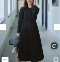 エニスィス anysis ノーブルプリーツ ワンピース ネイビー　セレモニー