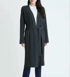 ミラオーウェン　プリーツロングニットカーディガン