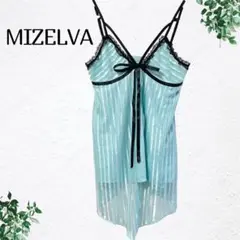 MIZELVA ミゼルバ キャミソール ミントグリーン ブラック 黒 ストライプ