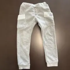 グレー 裏起毛 長ズボン サイドポケット付き　110cm