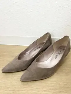 カネマツ スエードパンプス 22cm グレージュ