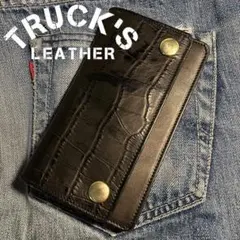 薄型ミドルトラッカーウォレット 2層 ブラス 栃木レザー ハンドメイド