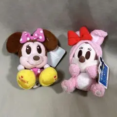 ハ*チ様 ミニーマウス　ベビー　うさぎの着ぐるみ キーホルダー ぬいぐるみ