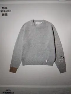 ユニクロ　アニヤ　プレミアムラムクルーネックセーター　グレー　3XL