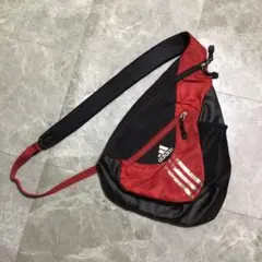 00s adidas ワンショルダーバッグ　ブラック　レッド　y2k テック