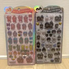 正規品　モンチッチ　カラフル　モノクロ　うるちゅるポップシール　白黒　レインボー
