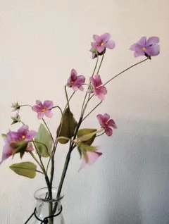 クレイフラワー　スミレ２本