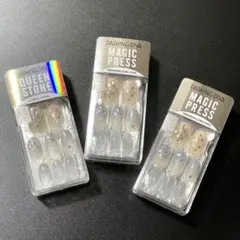 【LONG OVAL】ダッシングディバ　マジックプレス　ネイルチップ 3個セット