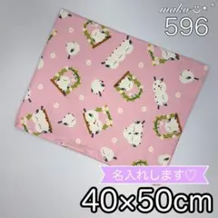 596 シマエナガ　ピンク　ランチョンマット　40×50 給食セット　2