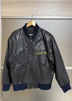 【ヴィンテージ】レザー ジャケット シングル ライダース 短丈 80s 90s 90 OLD GAP 短丈レザージャケット | ブラック - 札幌 ビンテージ 古着